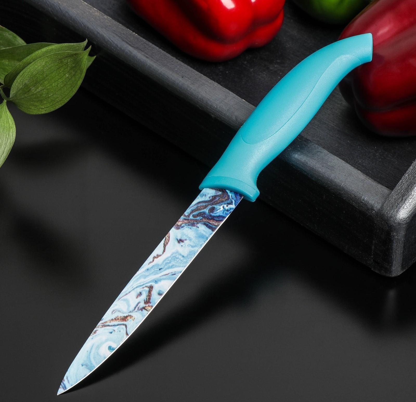 Нож с антиналипающим покрытием Доляна «Эпоксид», универсальный, лезвие 12,5 см