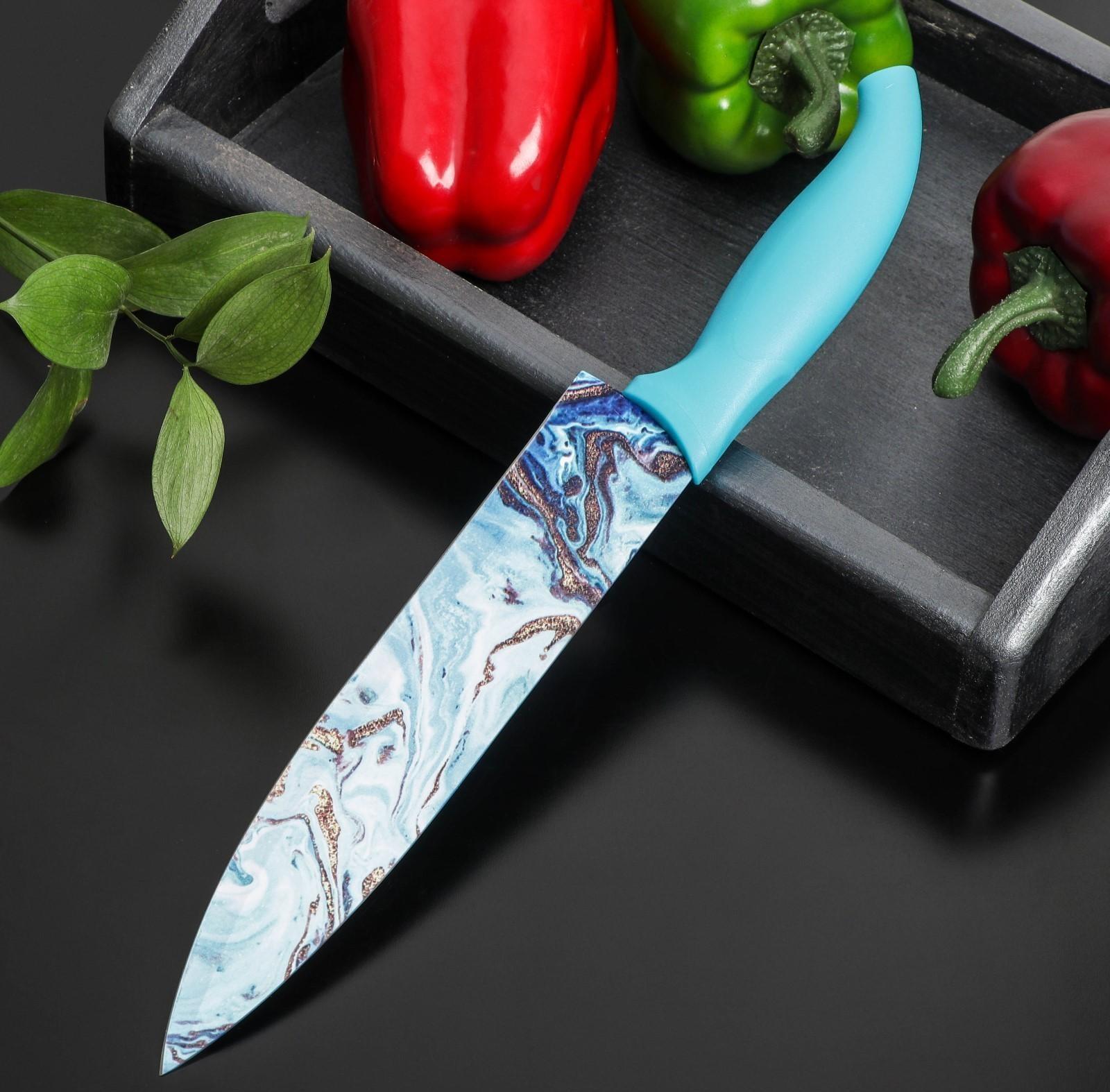 Нож с антиналипающим покрытием Доляна «Эпоксид», шеф, лезвие 20 см