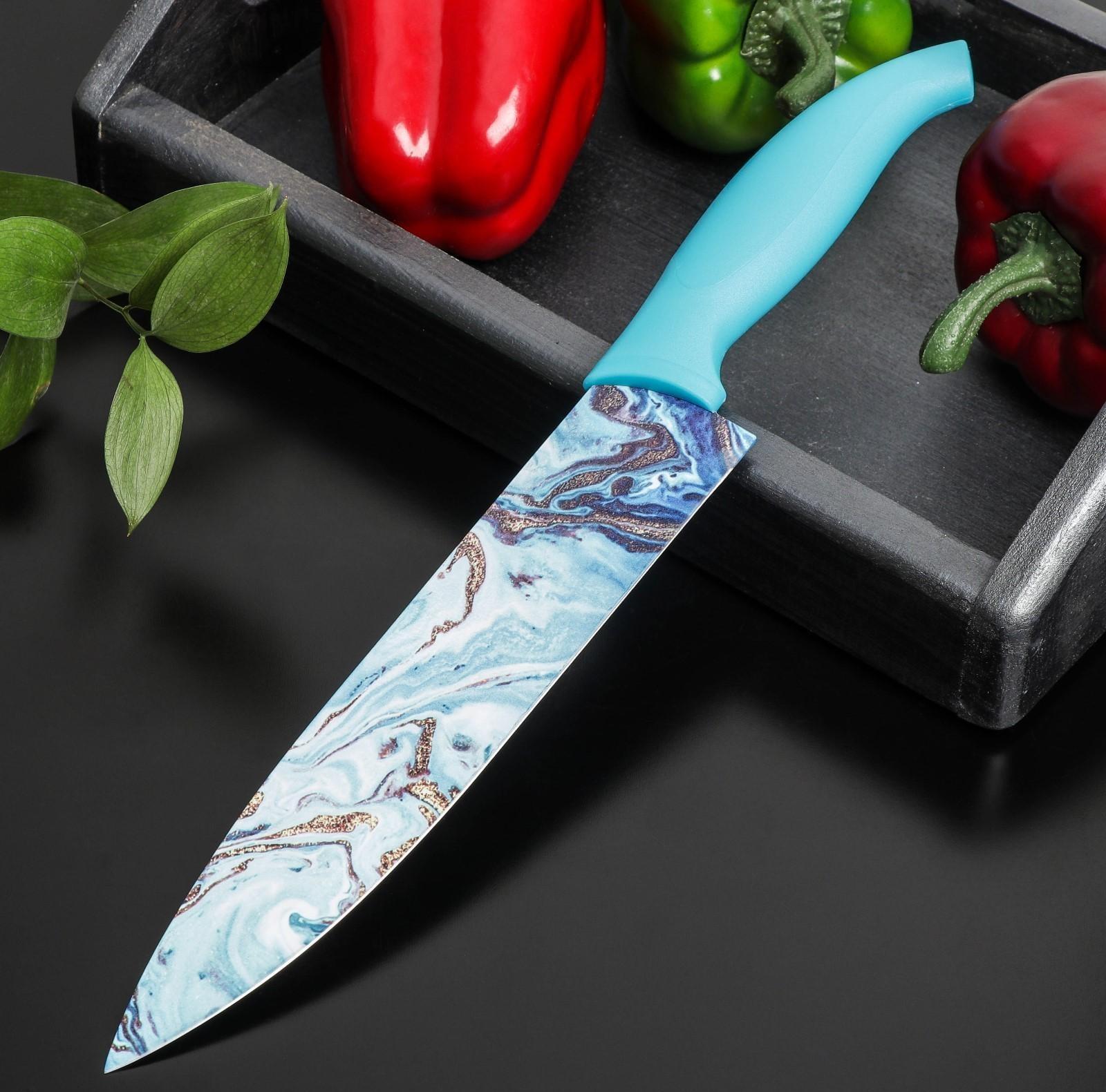 Нож с антиналипающим покрытием Доляна «Эпоксид», шеф, лезвие 20 см