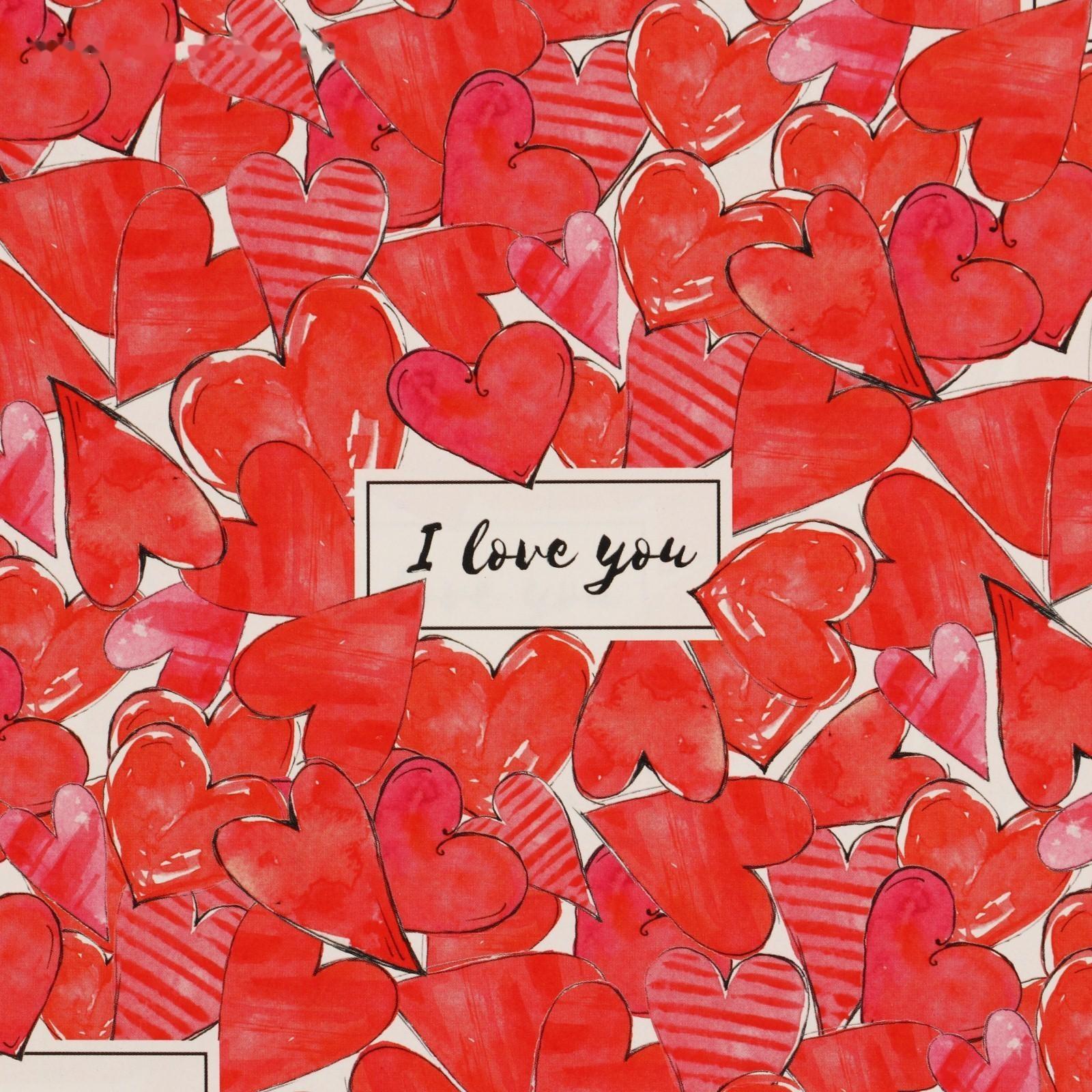 Бумага упаковочная глянцевая «Love», 70 × 100 см / 10 шт.