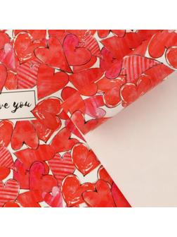 Бумага упаковочная глянцевая «Love», 70 × 100 см / 10 шт.