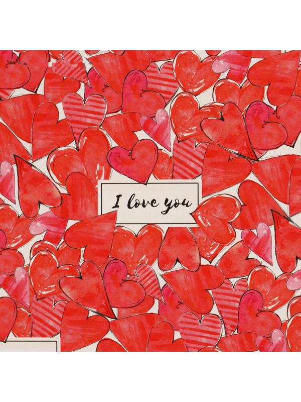 Бумага упаковочная глянцевая «Love», 70 × 100 см / 10 шт.