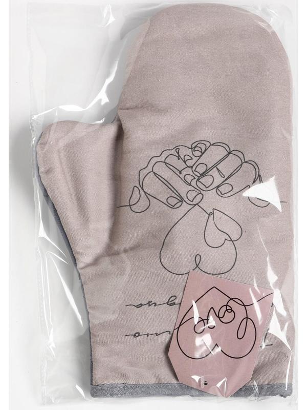 Набор подарочный Готовим от сердца: полотенце, варежка-прихватка, кисть, лопатка, венчик