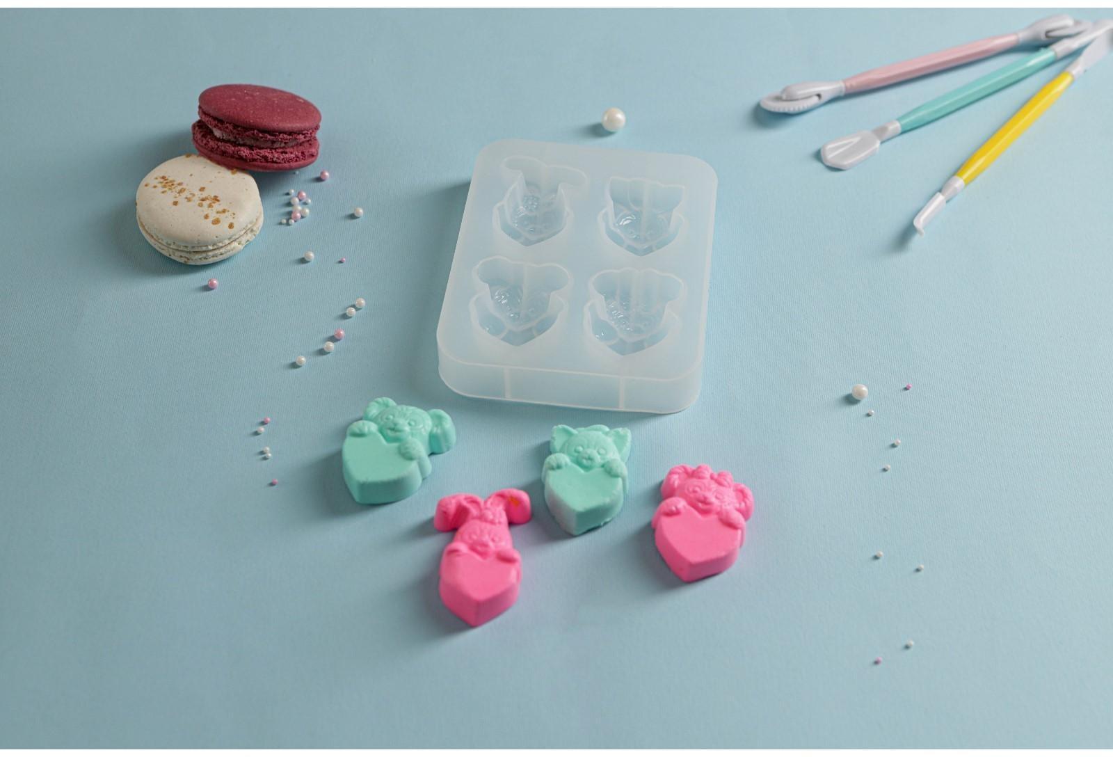 Молд «Любовь зверят», 12,5×10×2 см, ячейка 5×3,5 см