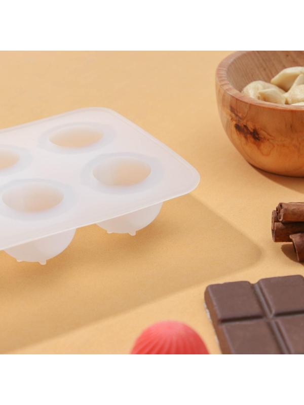 Форма для льда и кондитерских украшений «Котики», 8 ячеек, 15,5×8,5×2 см, силикон, 2,2×1,5 см, цвет прозрачный