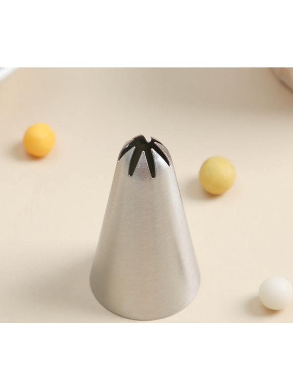 Насадка кондитерская «Закрытая звезда», d=3 см, выход 0,3 см, нержавеющая сталь