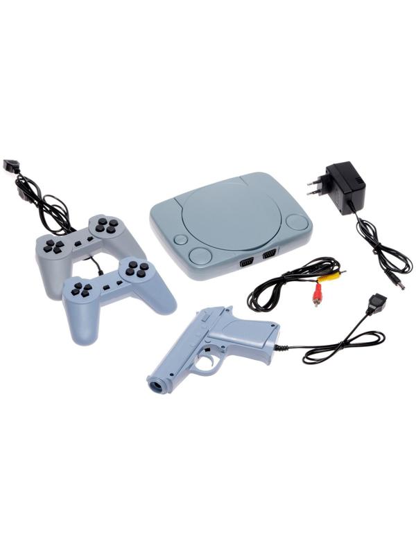 Игровая приставка LuazON Game-1 (NY), 8 бит, 2 джойстика и пистолет, 22 игры, серая