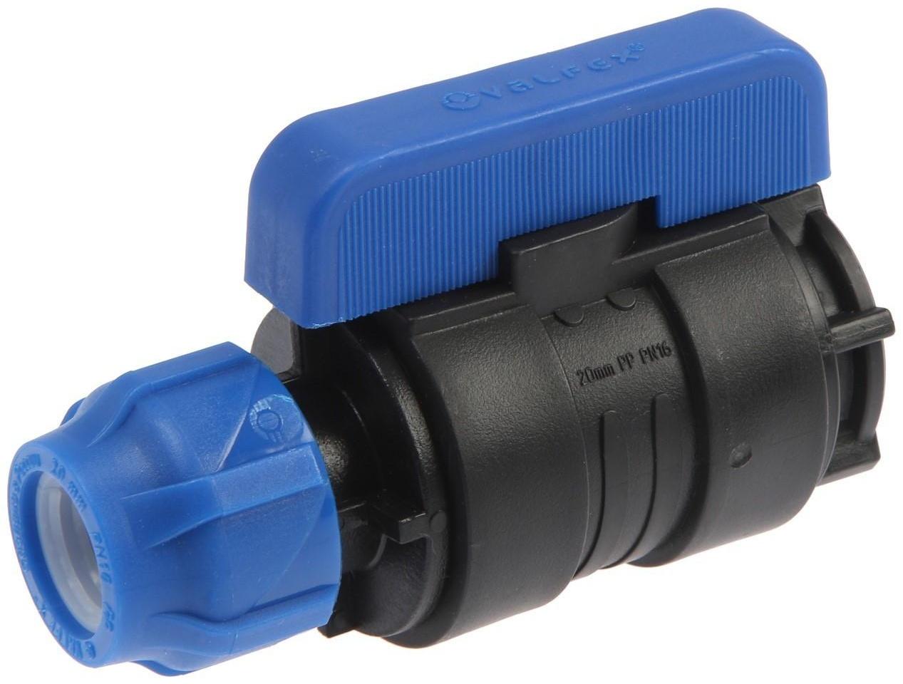 Кран шаровой ПНД Valfex, d=20 мм х 3/4