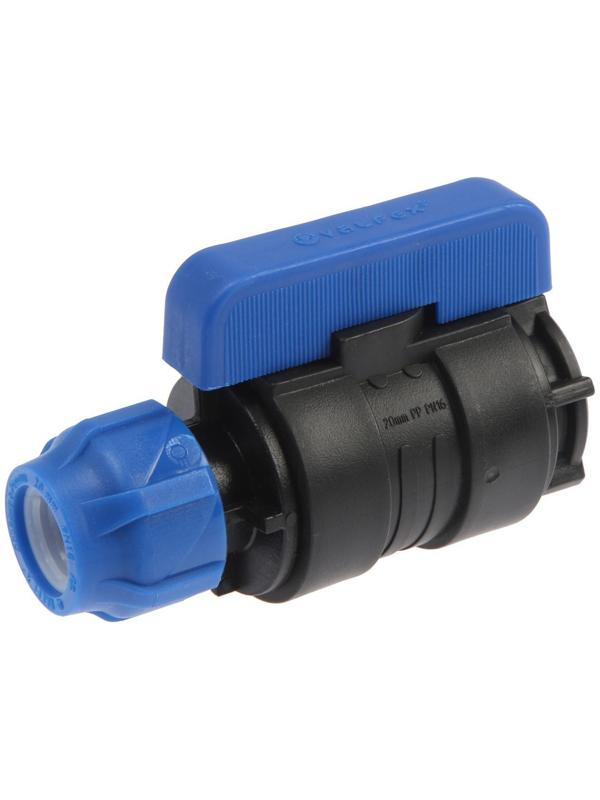 Кран шаровой ПНД Valfex, d=20 мм х 3/4