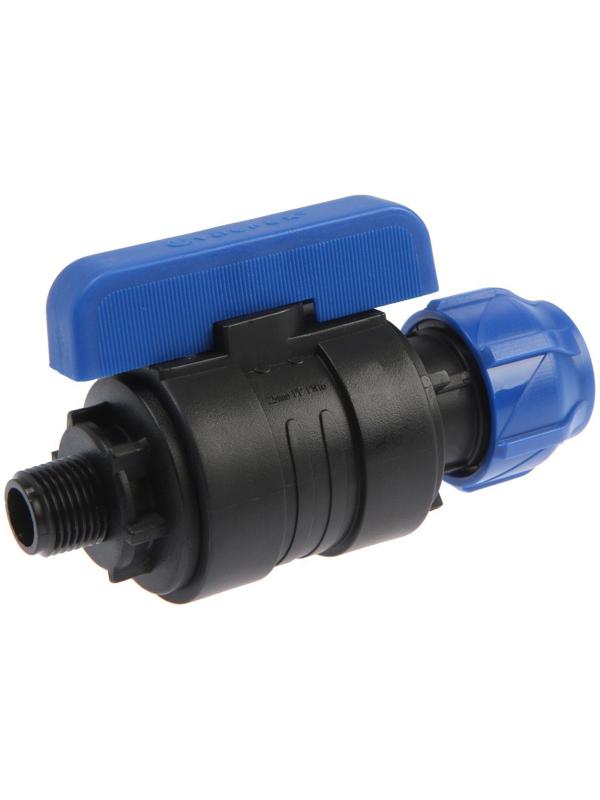 Кран шаровой ПНД Valfex, d=25 мм х 1/2