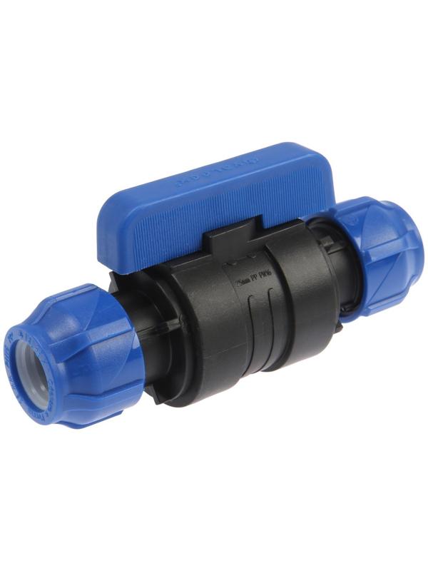 Кран шаровой ПНД Valfex, d=25 х 25 мм, цанга/цанга, разборный