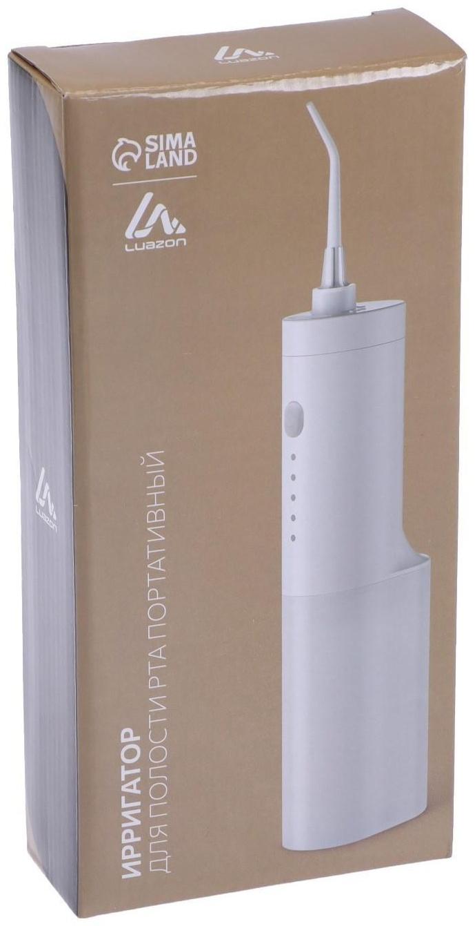 Ирригатор для полости рта Luazon LIR-02, портативный, 200 мл, 3 режима, 1 насадка, от USB