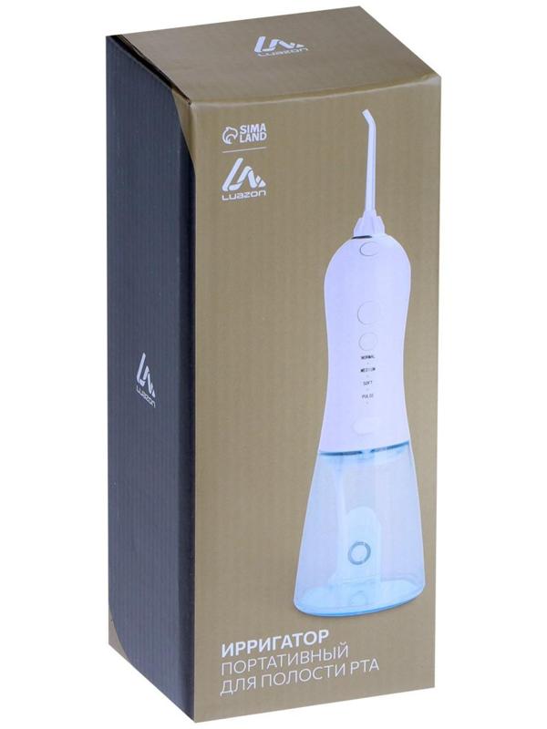 Ирригатор для полости рта Luazon LIR-03, портативный, 300 мл, 4 режима, 2 насадки, от USB