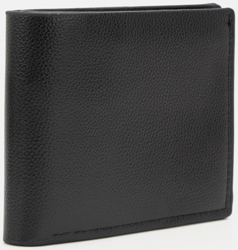 Портмоне без застёжки, для купюр, для карт, для монет, цвет чёрный