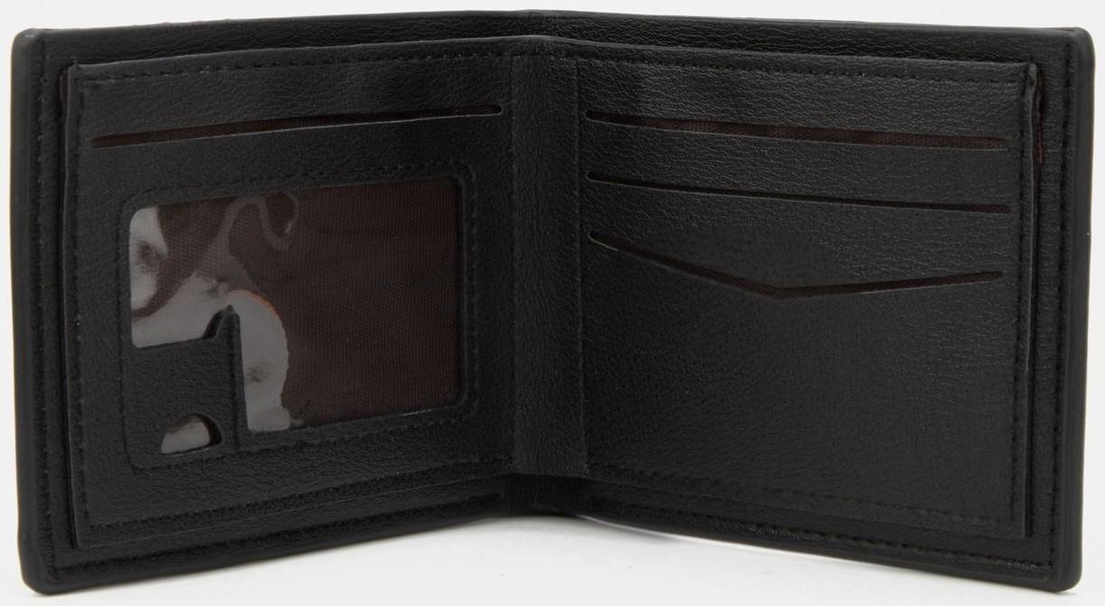 Портмоне без застёжки, для купюр, для карт, для монет, цвет чёрный