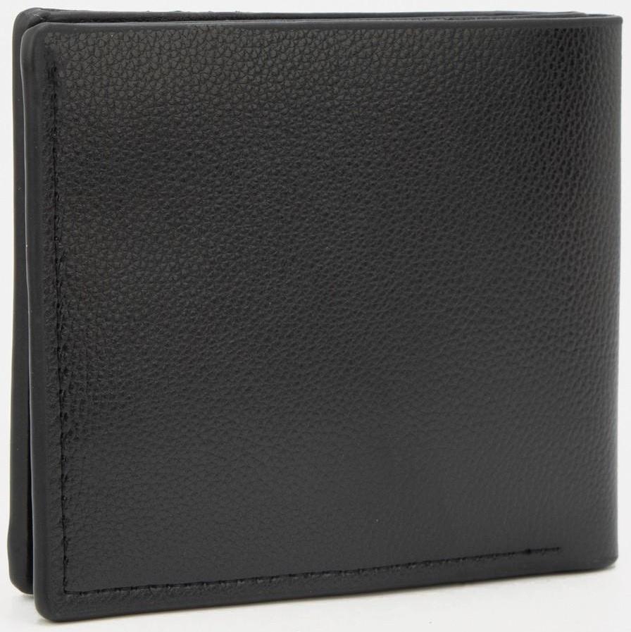 Портмоне без застёжки, для купюр, для карт, для монет, цвет чёрный