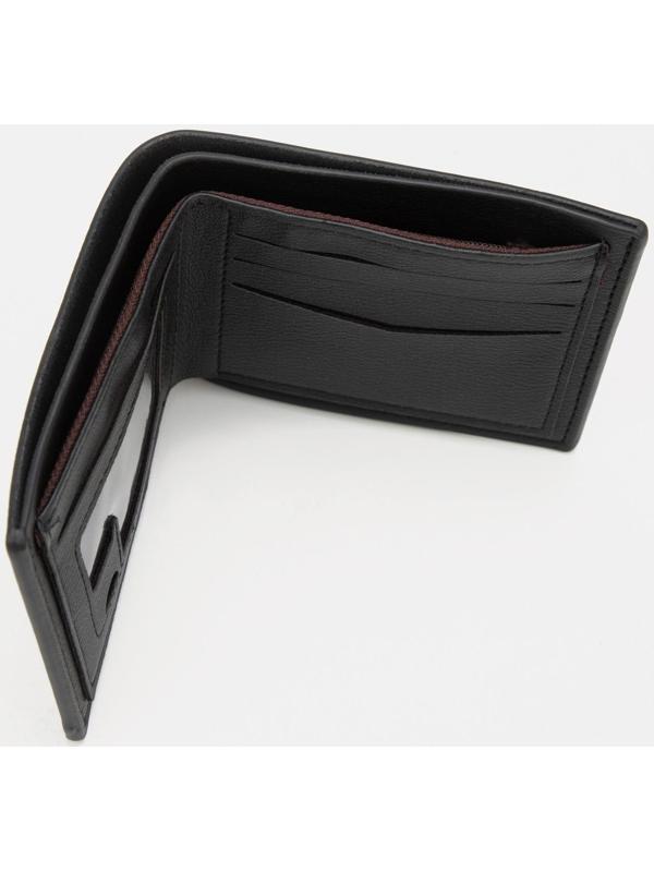 Портмоне без застёжки, для купюр, для карт, для монет, цвет чёрный