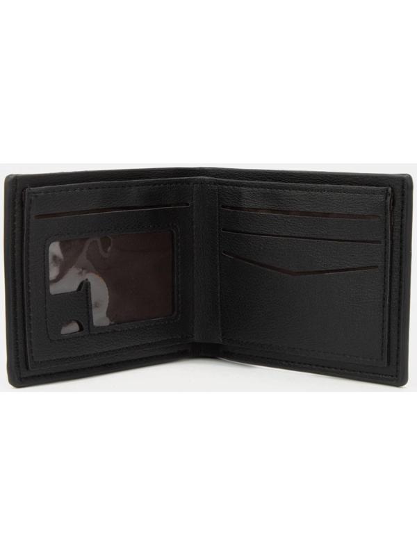 Портмоне без застёжки, для купюр, для карт, для монет, цвет чёрный