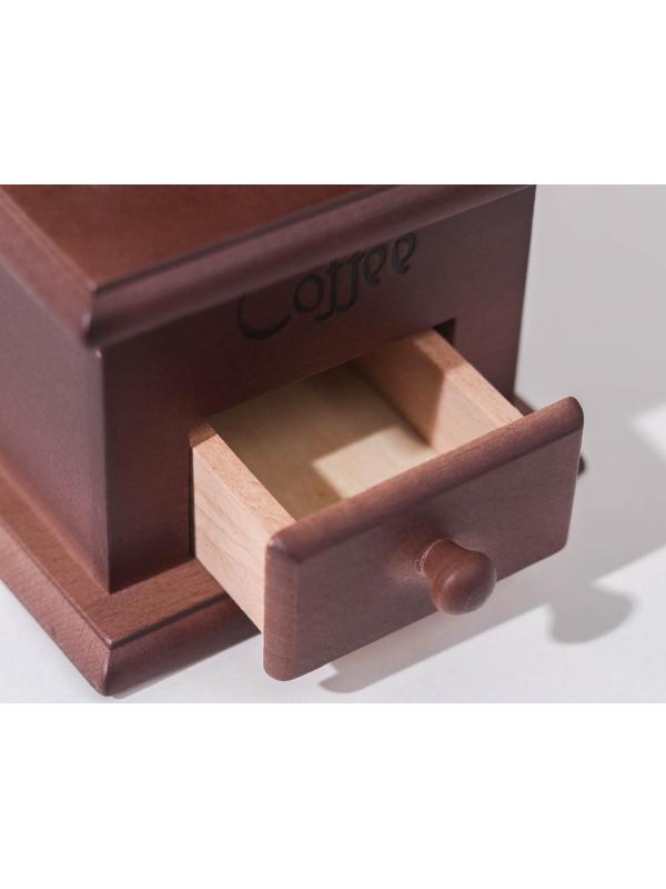 Кофемолка ручная «Василиса», 11,5×11,5×16,5 см, тёмное дерево