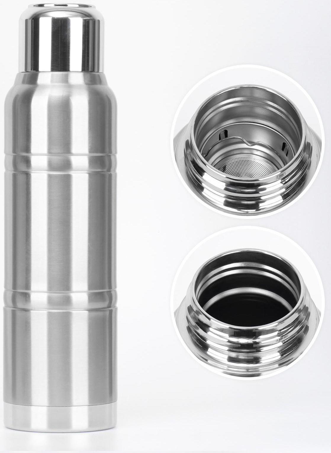 Термос, серия: Warm, 1.5 л, сохраняет тепло 24 ч, с ситом, хром