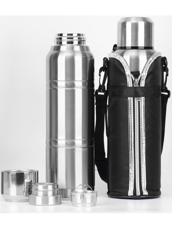 Термос, серия: Warm, 1.5 л, сохраняет тепло 24 ч, с ситом, хром