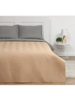 Покрывало 1,5сп Экономь и Я  150*210±5см, цв. бежевый, микрофайбер,210 г/м2,100% п/э