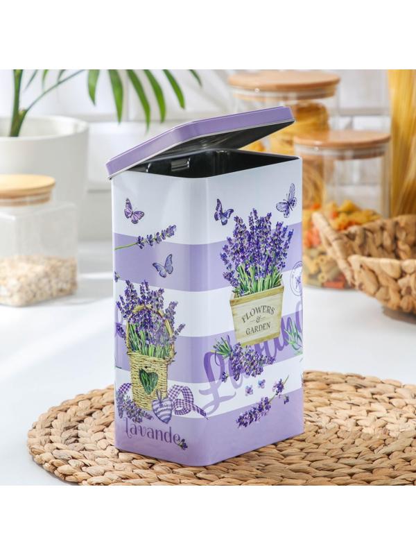 Банка для сыпучих продуктов «Лаванда 2», 2,7 л, 13,5×21,5 см, цвет сиреневый