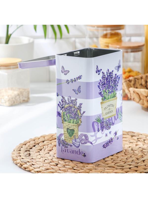 Банка для сыпучих продуктов «Лаванда 2», 2,7 л, 13,5×21,5 см, цвет сиреневый