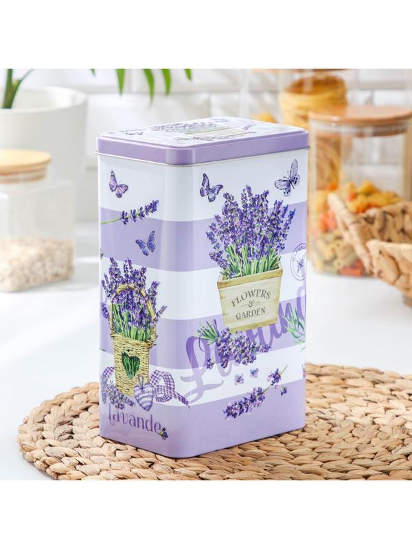 Банка для сыпучих продуктов «Лаванда 2», 2,7 л, 13,5×21,5 см, цвет сиреневый