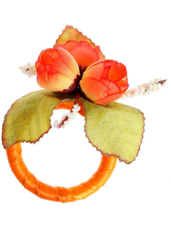 Кольцо для салфеток «Букет», цвет оранжевый