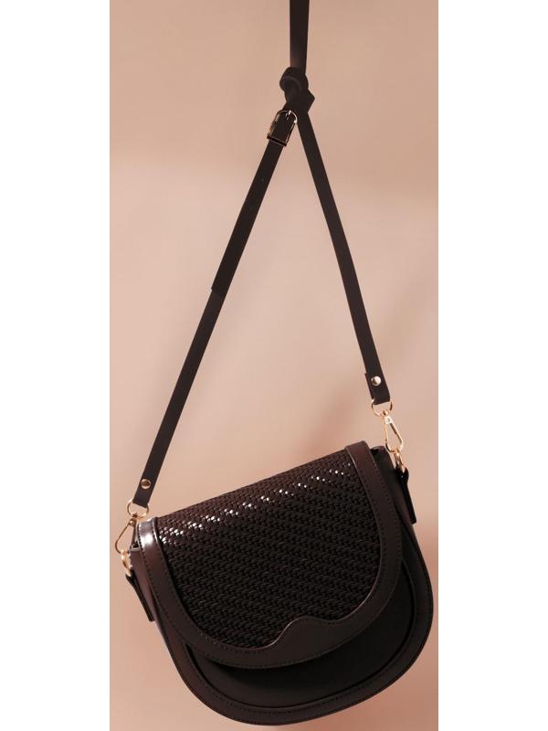 Ручка для сумки из натуральной кожи, с карабинами, 125 × 1,2 см, цвет коричневый