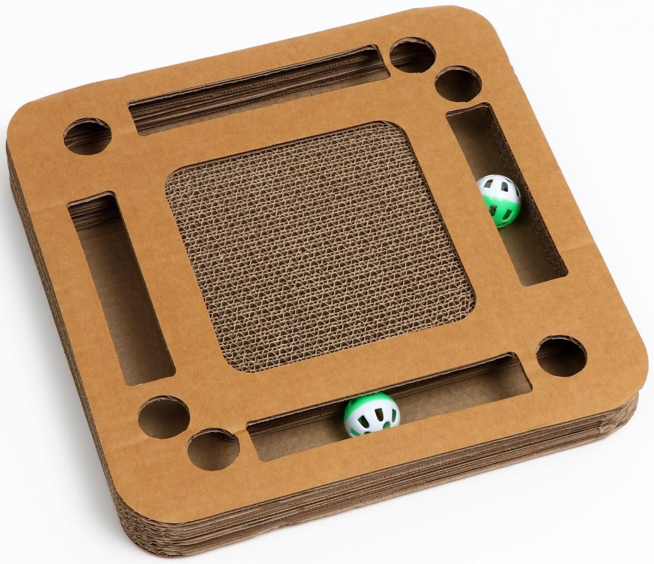 Гофрокогтеточка-комплекс с шариками, 37 x 37 см