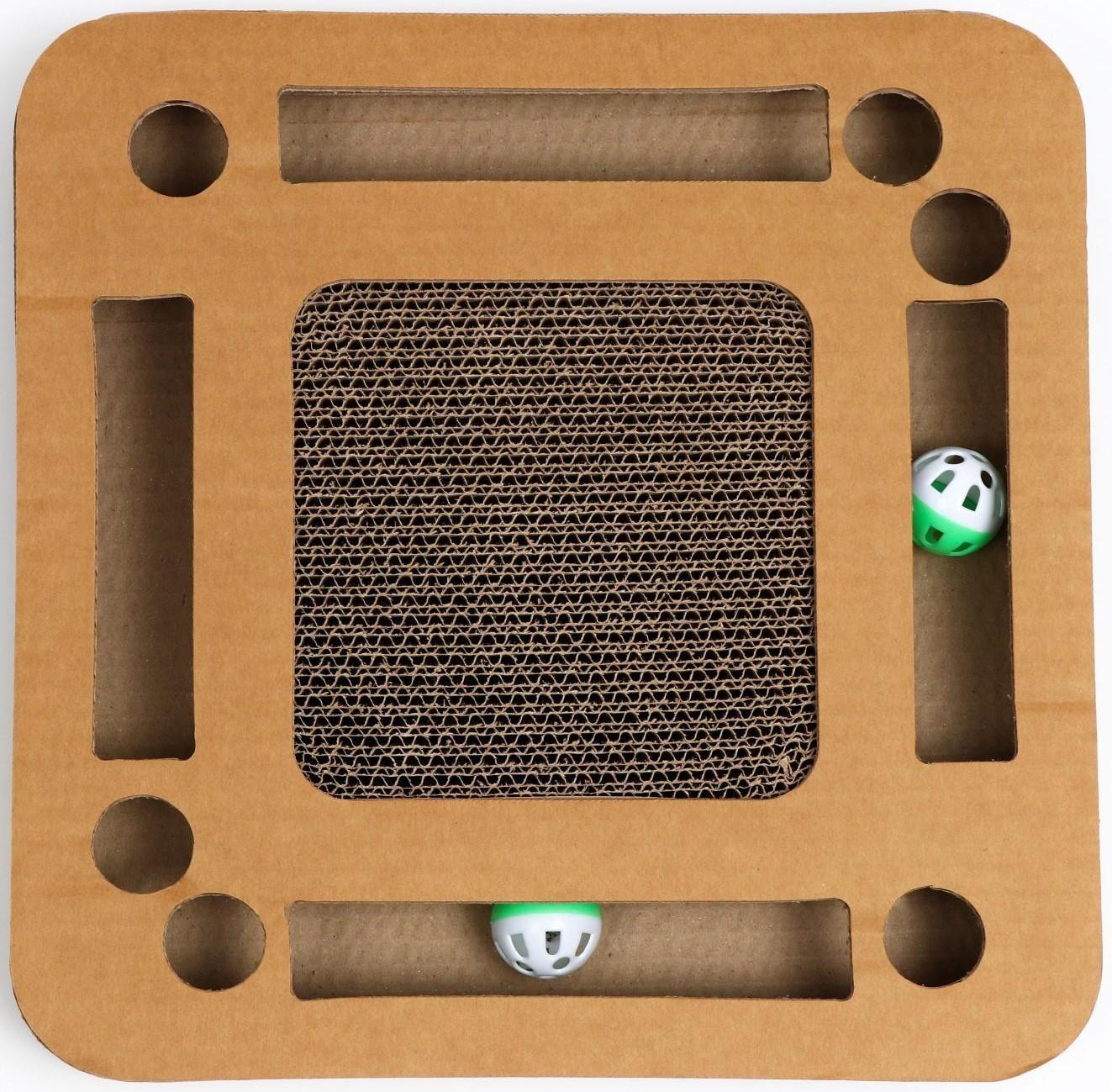 Гофрокогтеточка-комплекс с шариками, 37 x 37 см