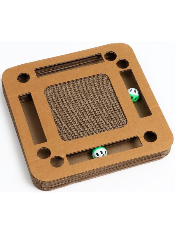 Гофрокогтеточка-комплекс с шариками, 37 x 37 см