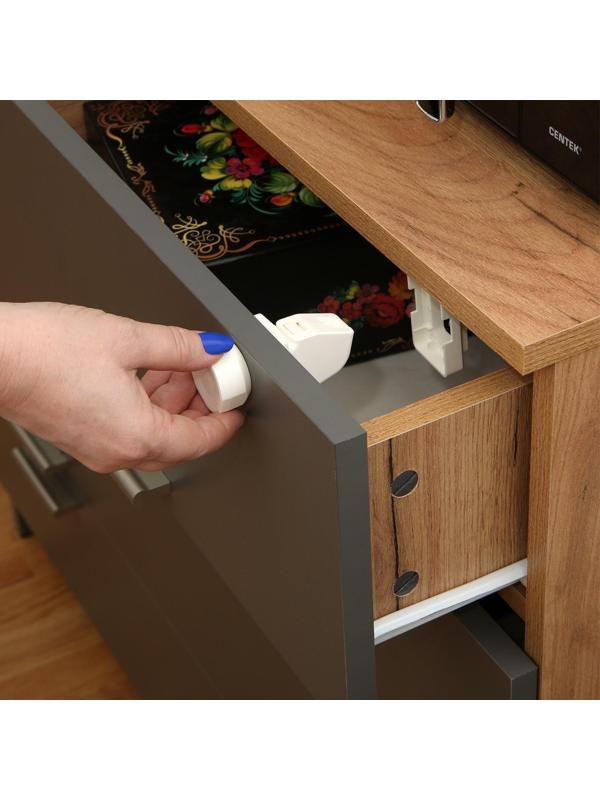 Блокиратор детский магнитный LOCKLAND с фиксатором, 2 замка-блокиратора в компл.