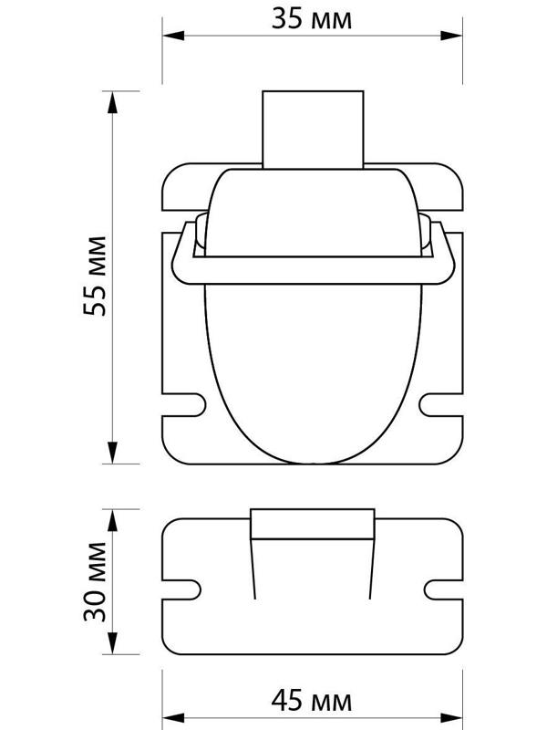 Блокиратор детский магнитный LOCKLAND с фиксатором, 2 замка-блокиратора в компл.