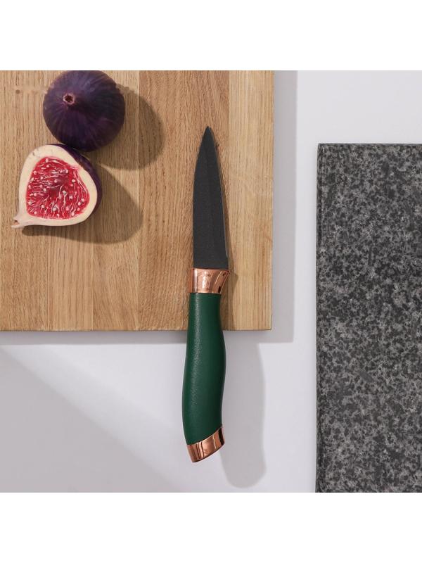 Нож Доляна «Эсмиральда», овощной, лезвие 8,5 см, цвет зелёный