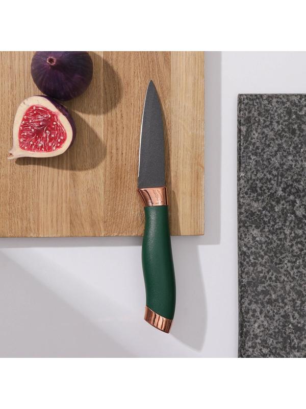 Нож Доляна «Эсмиральда», овощной, лезвие 8,5 см, цвет зелёный