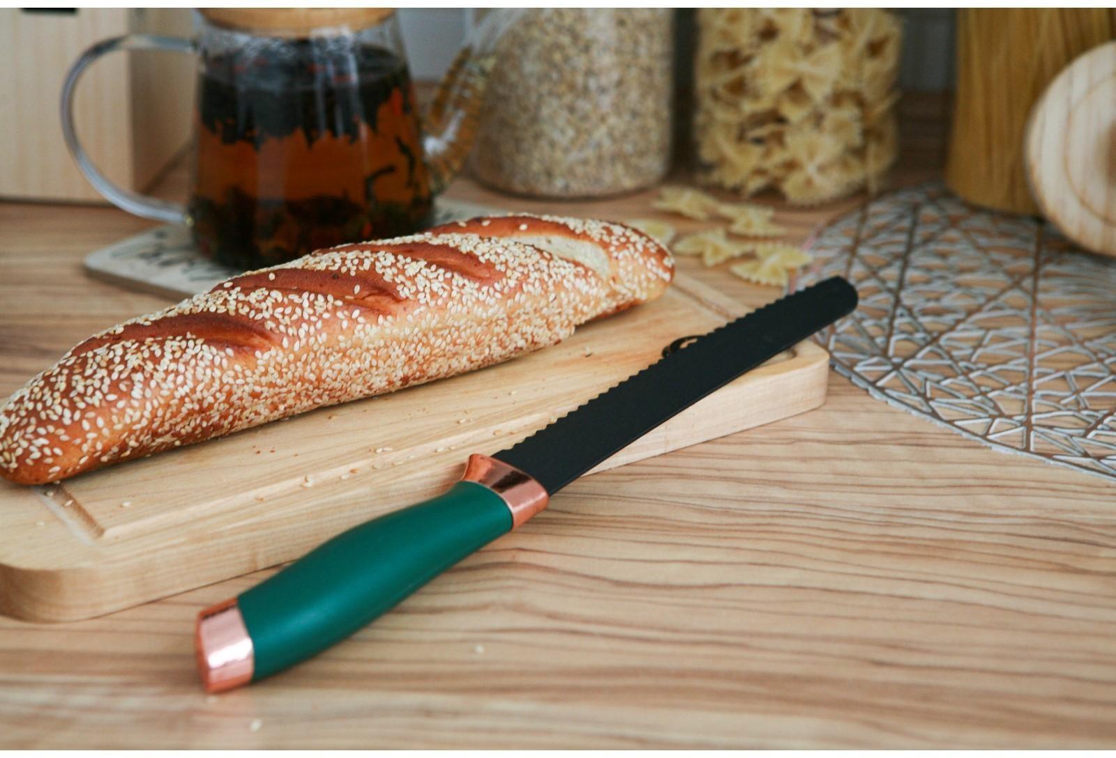 Нож Доляна «Эсмиральда», хлебный, лезвие 19,5 см, цвет зелёный