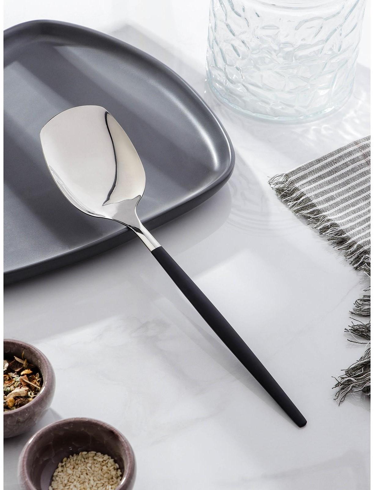 Лопатка из нержавеющей стали Magistro «Грэйс», h=26 см, цвет ручки чёрный, цвет головы серебряный