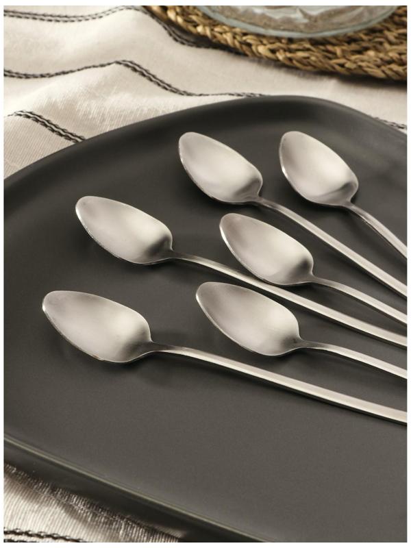 Набор ложек чайных Доляна Sentiment, h=14 см, 6 шт, цвет серебряный