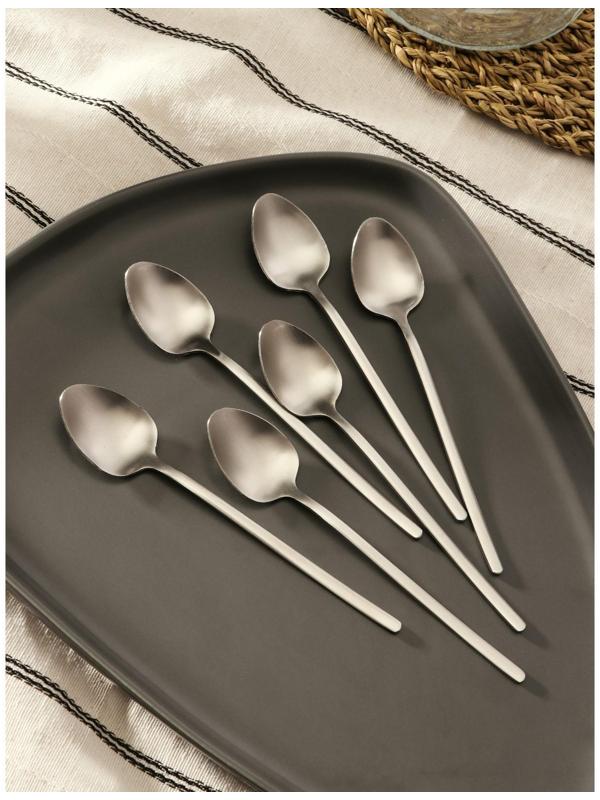 Набор ложек чайных Доляна Sentiment, h=14 см, 6 шт, цвет серебряный