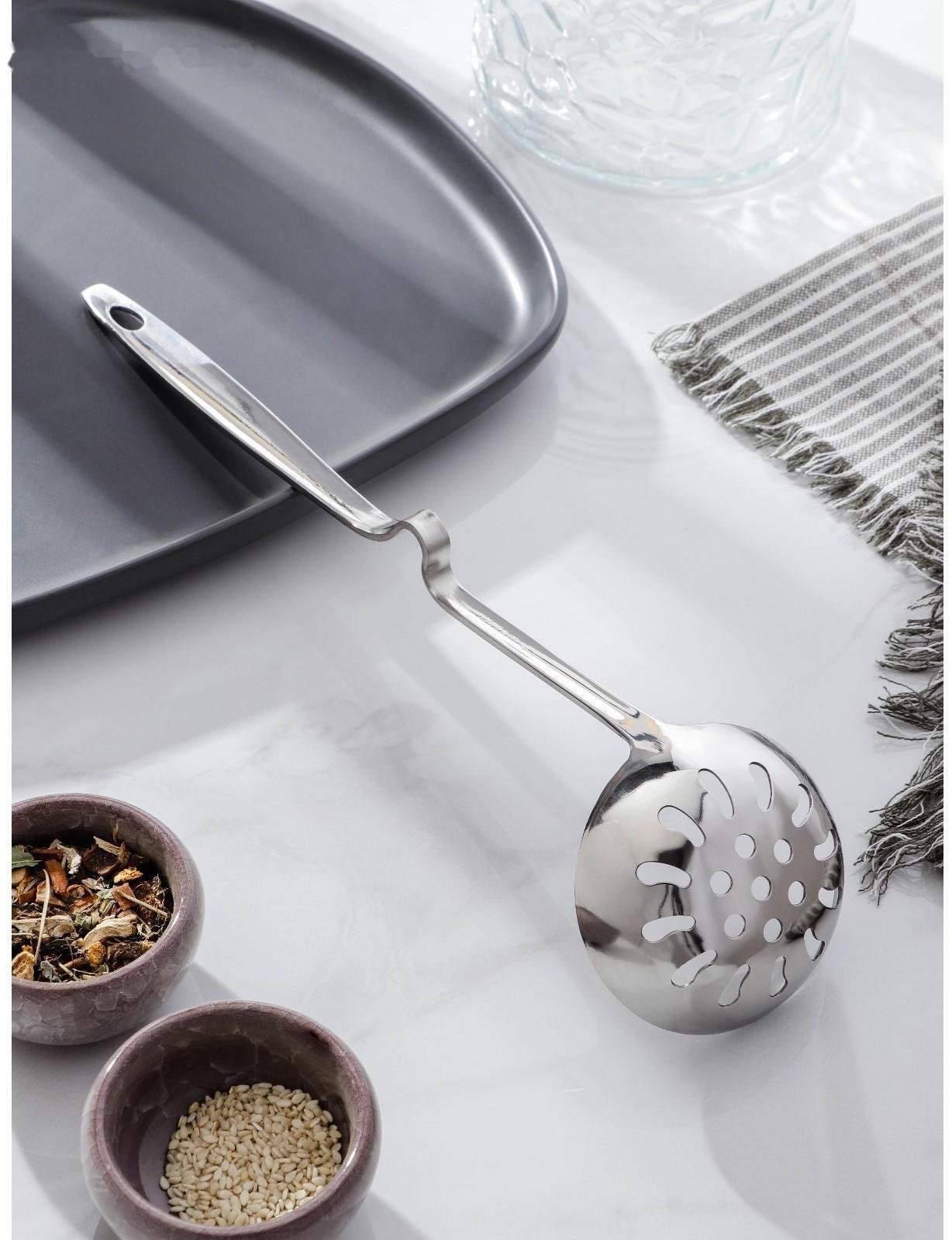 Шумовка Доляна Simple, h=28 см, цвет серебряный