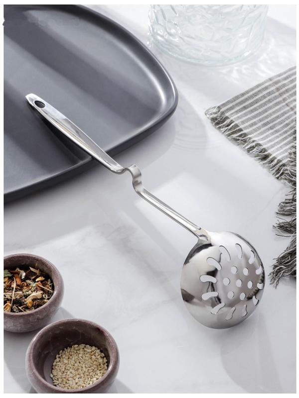 Шумовка Доляна Simple, h=28 см, цвет серебряный