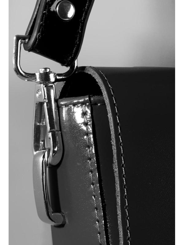 Ручка для сумки лакированная, с карабинами, 60 ± 1 см, цвет чёрный