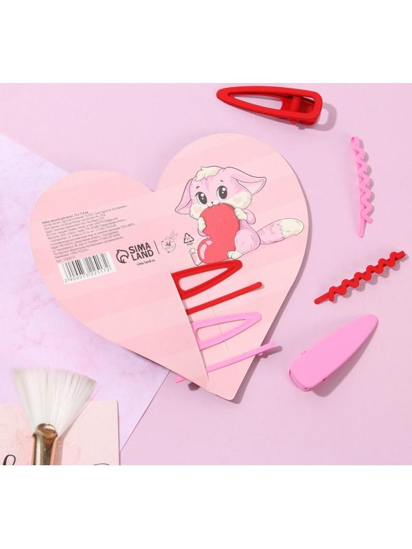 Открытка-валентинка с заколками для волос «Мое сердечко мурчит для тебя»