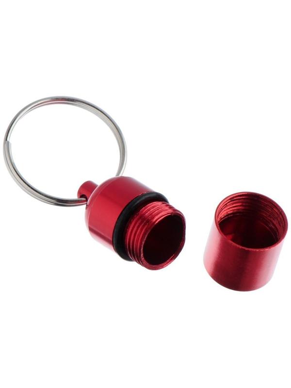 Адресник-капсула для вложения записки широкий, капсула 2,2 х 1,3 см, бордовый