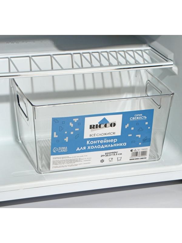 Контейнер для холодильника RICCO, 29×20,5×15,5 см, цвет прозрачный