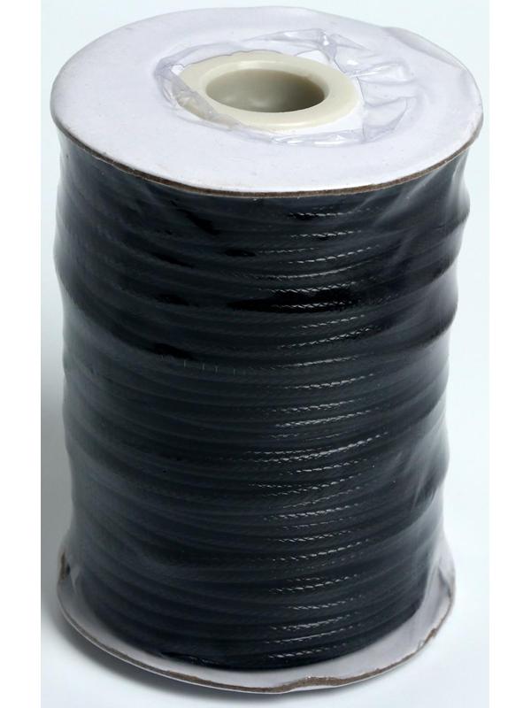 Шнур вощеный d=2мм, L=50м, цвет чёрный
