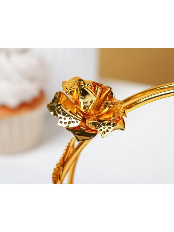 Набор сахарниц «Бонжур», с ложками на подставке, цвет золотой